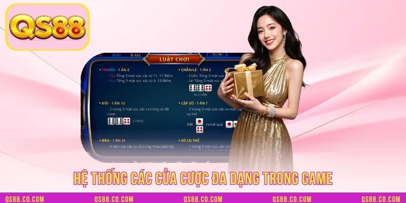 Hệ thống các cửa cược đa dạng trong game Hệ thống các cửa cược đa dạng trong game